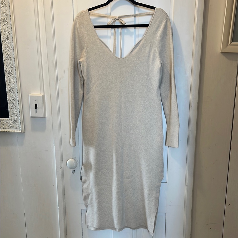 Banana Republic Cream Long Sleeve Dress
